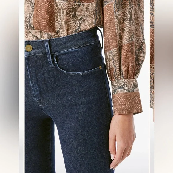 Frame Denim Le One Skinny Keller Dark Blue Ankle length Jeans size 29 or 2 - Picture 2 of 16